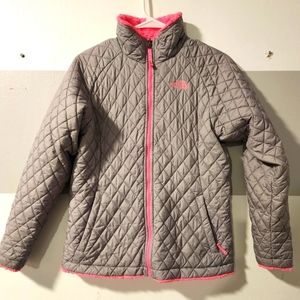 North Face Reversable Girls Plush Jacket Gray/hot pink size Girls 16